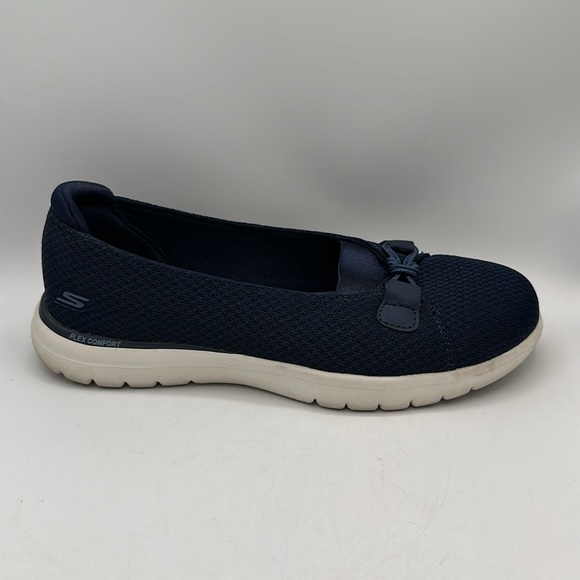 Skechers navy Flex Peony Goga Mat Flex Comfort air cooled sneakers, size 6.5 - Picture 5 of 8